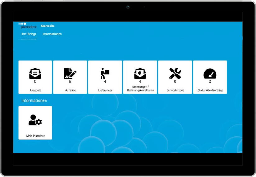 Tablet mit SAP Fiori beim Unternehmen Pluradent