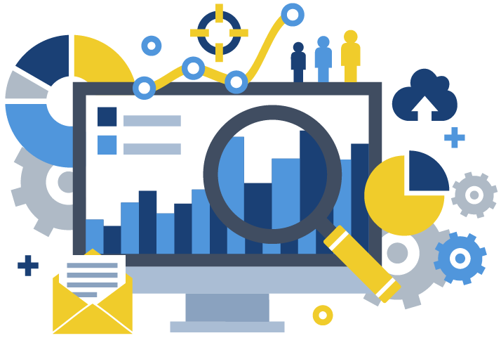 Grafische Darstellung von Business Intelligence und Data Analytics