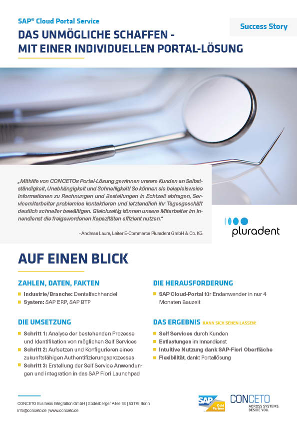 Vorschaubild der PDF Datei über die Success Story des Unternehmens Pluradent