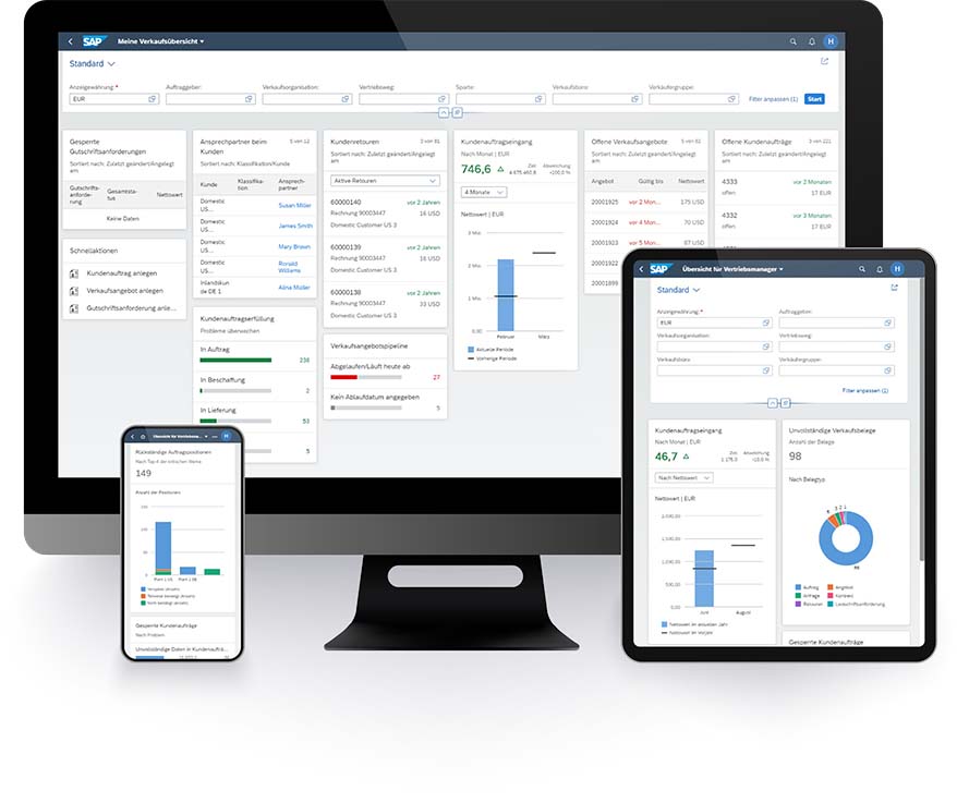 SAP ERP Fiori Apps auf verschiedenen Endgeräten