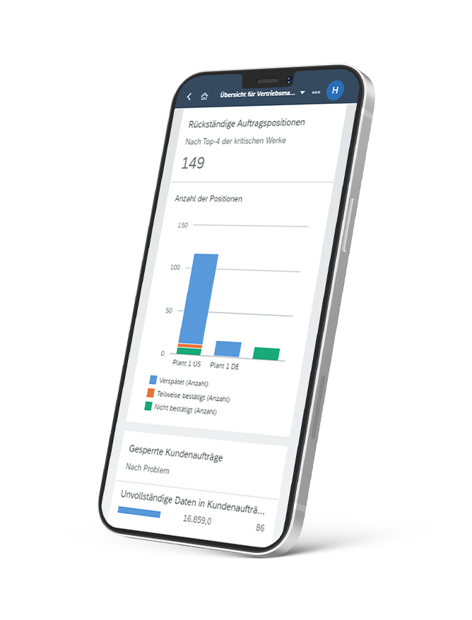 Smartphone mit SAP Fiori Anwendung